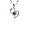 Amethyst Embrace Sterling Silver Necklace – CZ Heart Radiance