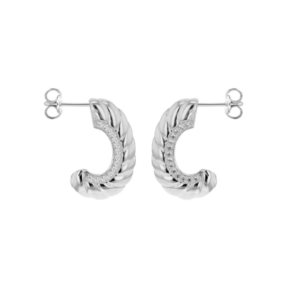 Twisted Sterling Silver Hoop Earrings -  – Sterling Sliver