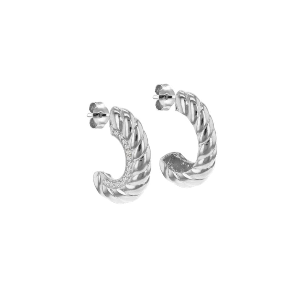 Twisted Sterling Silver Hoop Earrings -  – Sterling Sliver