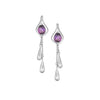 Silver Amethyst Drop Earrings  – Sterling Sliver