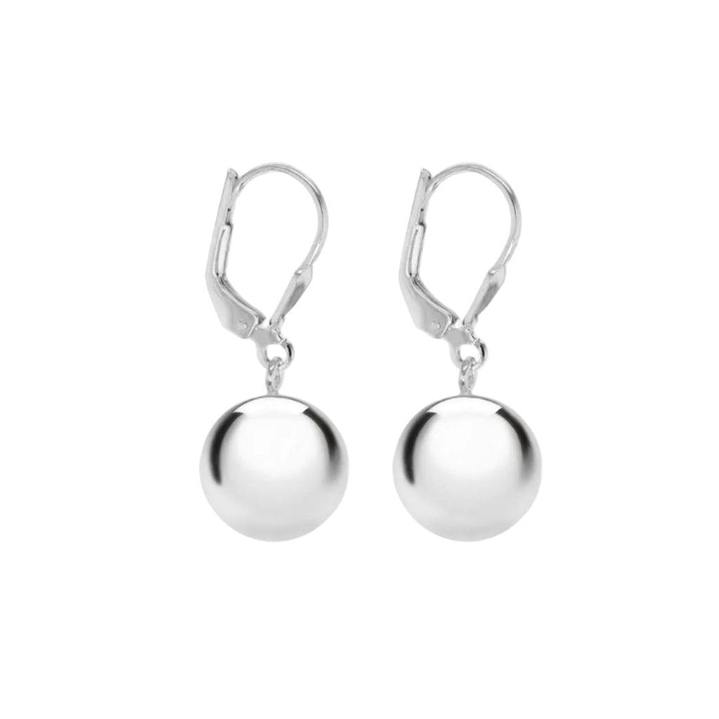 Silver Sphere Drop Earrings  – Sterling Sliver