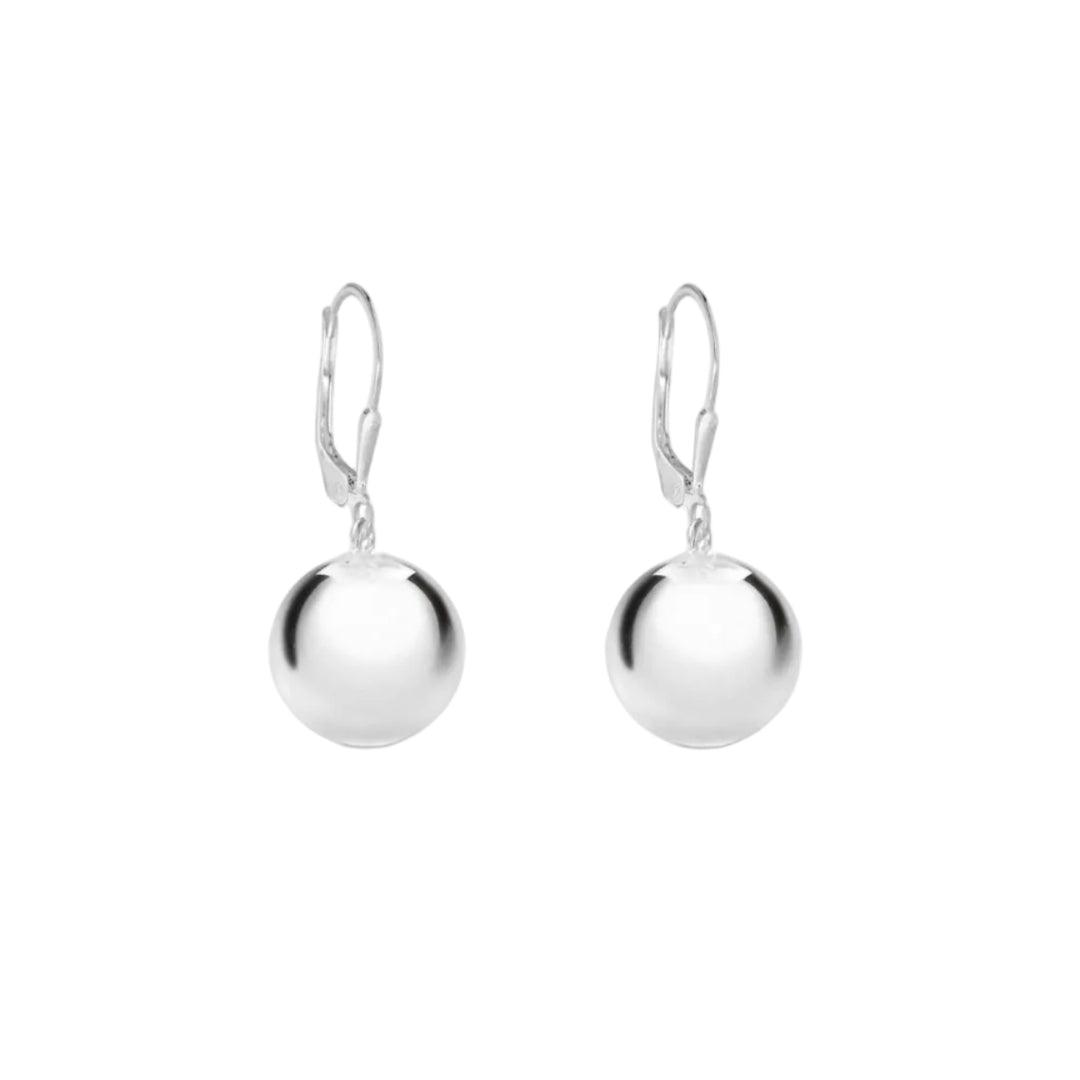 Silver Sphere Drop Earrings  – Sterling Sliver