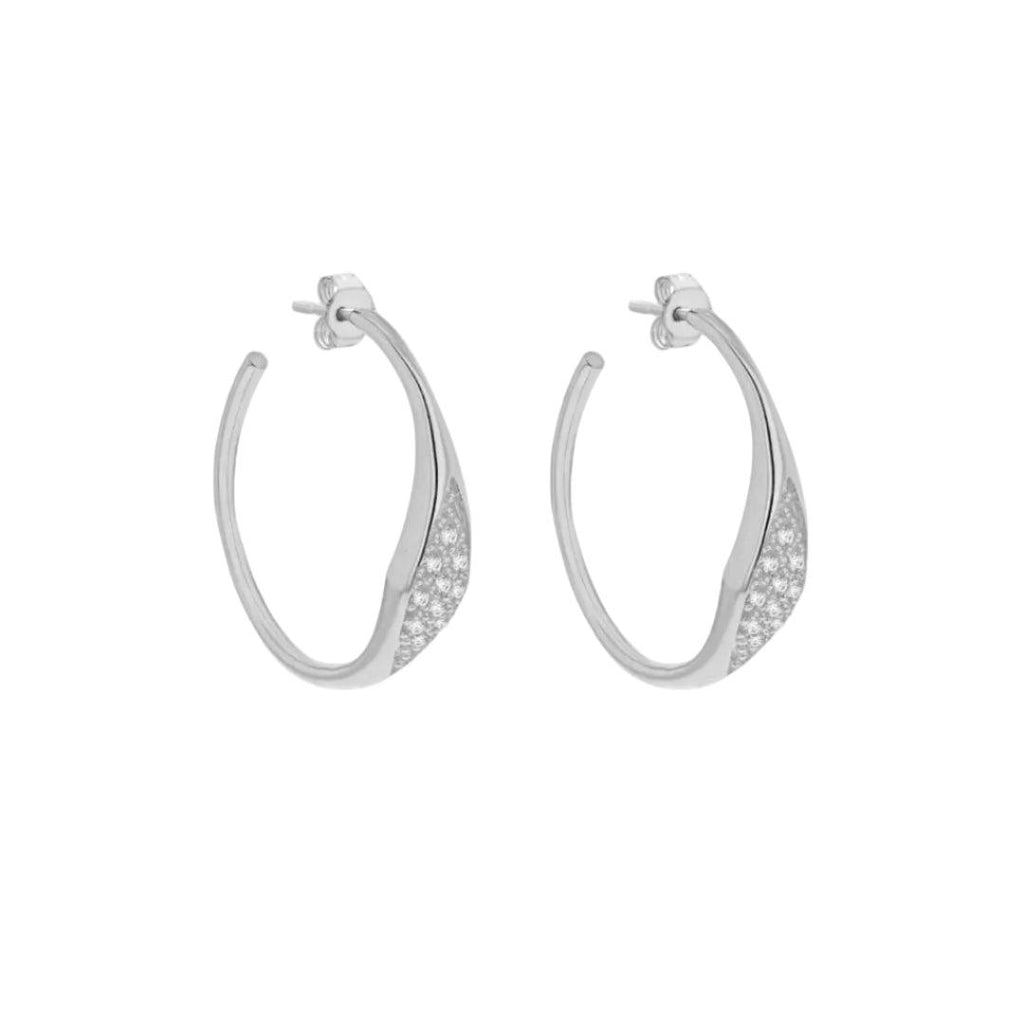Contoured Hoop Earrings – Sterling Silver