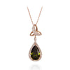 Maureen O’Hara  Celtic Trinity & Green Teardrop Pendant – Rose Gold
