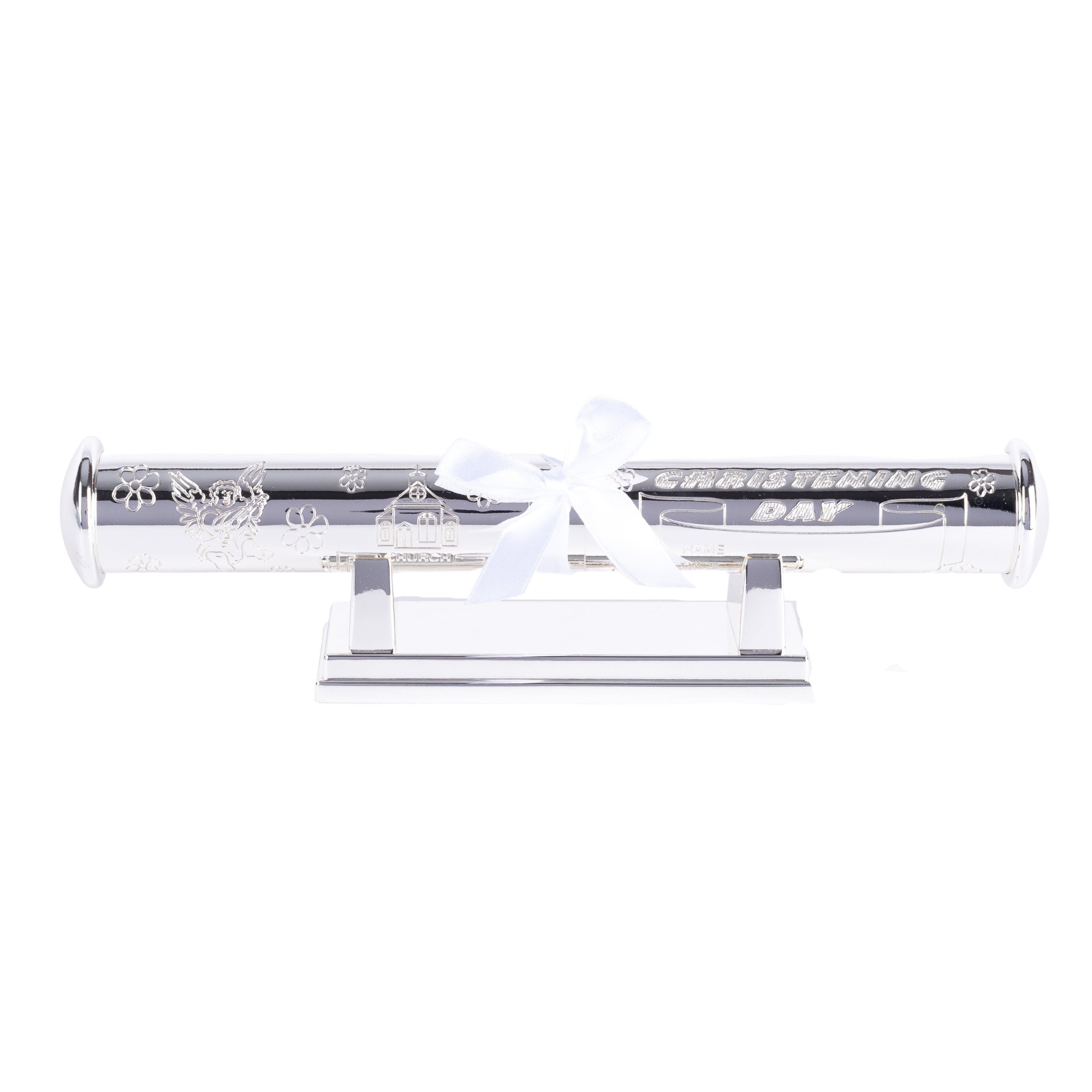 Silver Plated Christening Certificate Holder