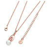Pearl CZ Flame Drop Pendant - Rose Gold