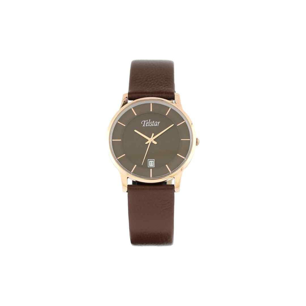 Telstar Gents Modern Brown & Gold Watch