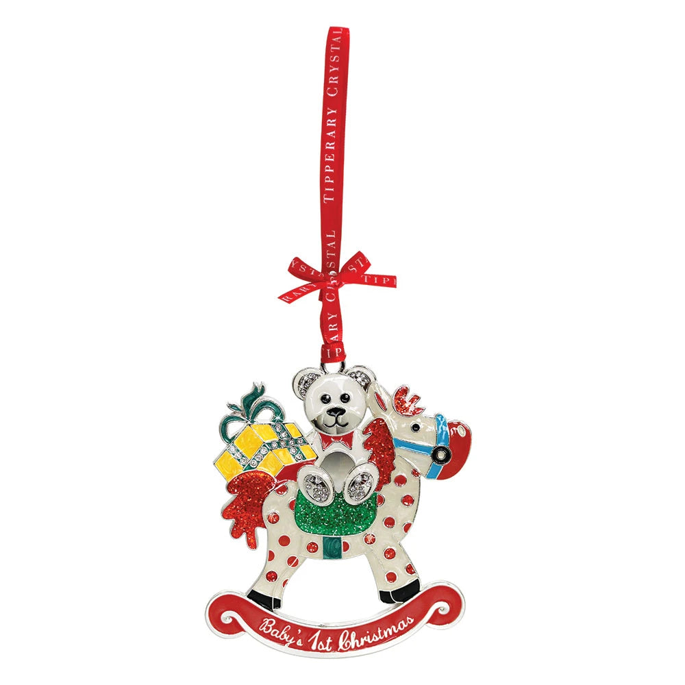Tipperary Baby's 1st Christmas Sparkle Rocking Horse Decoration