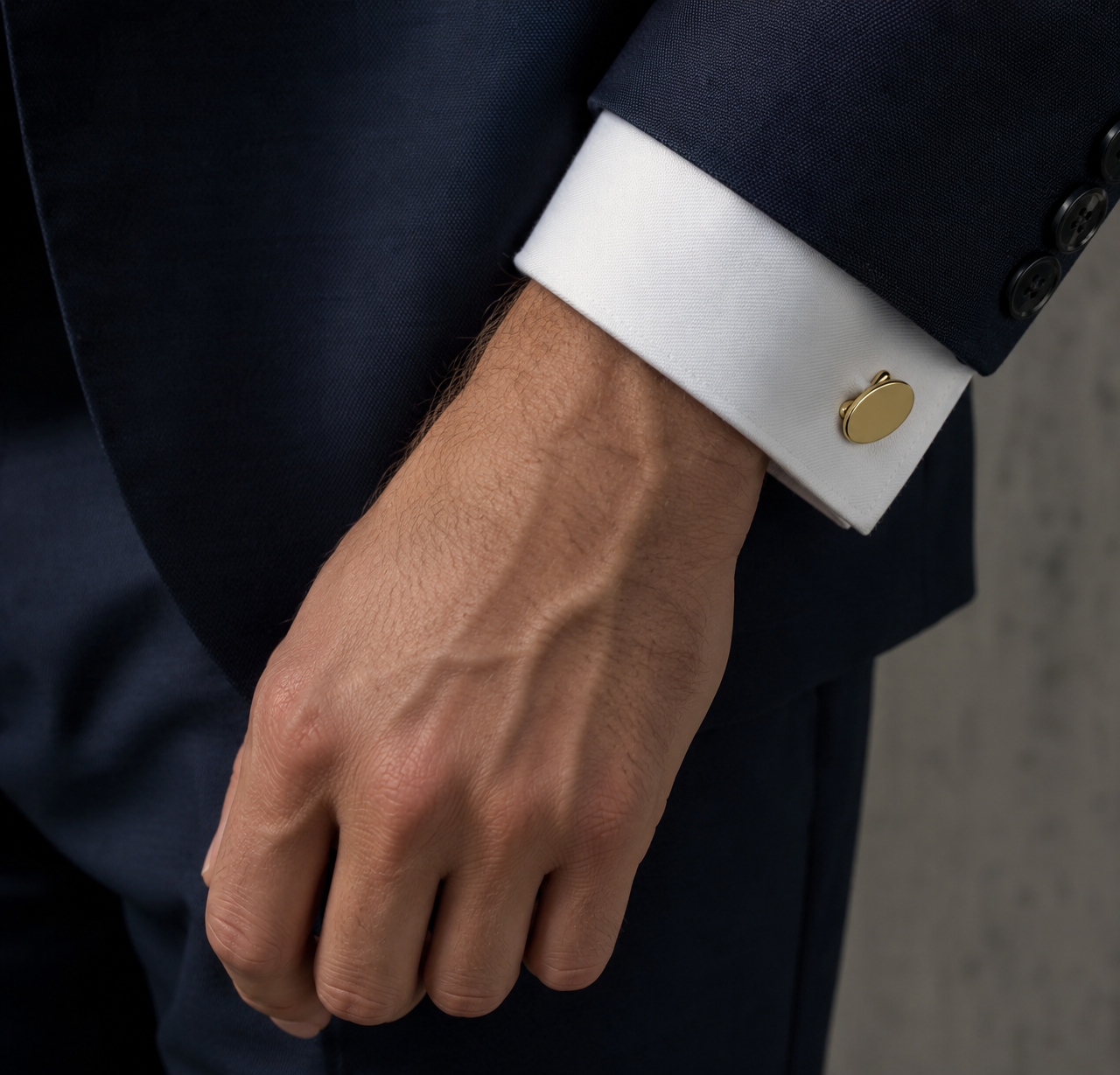 Gold Plated Oval Cufflinks