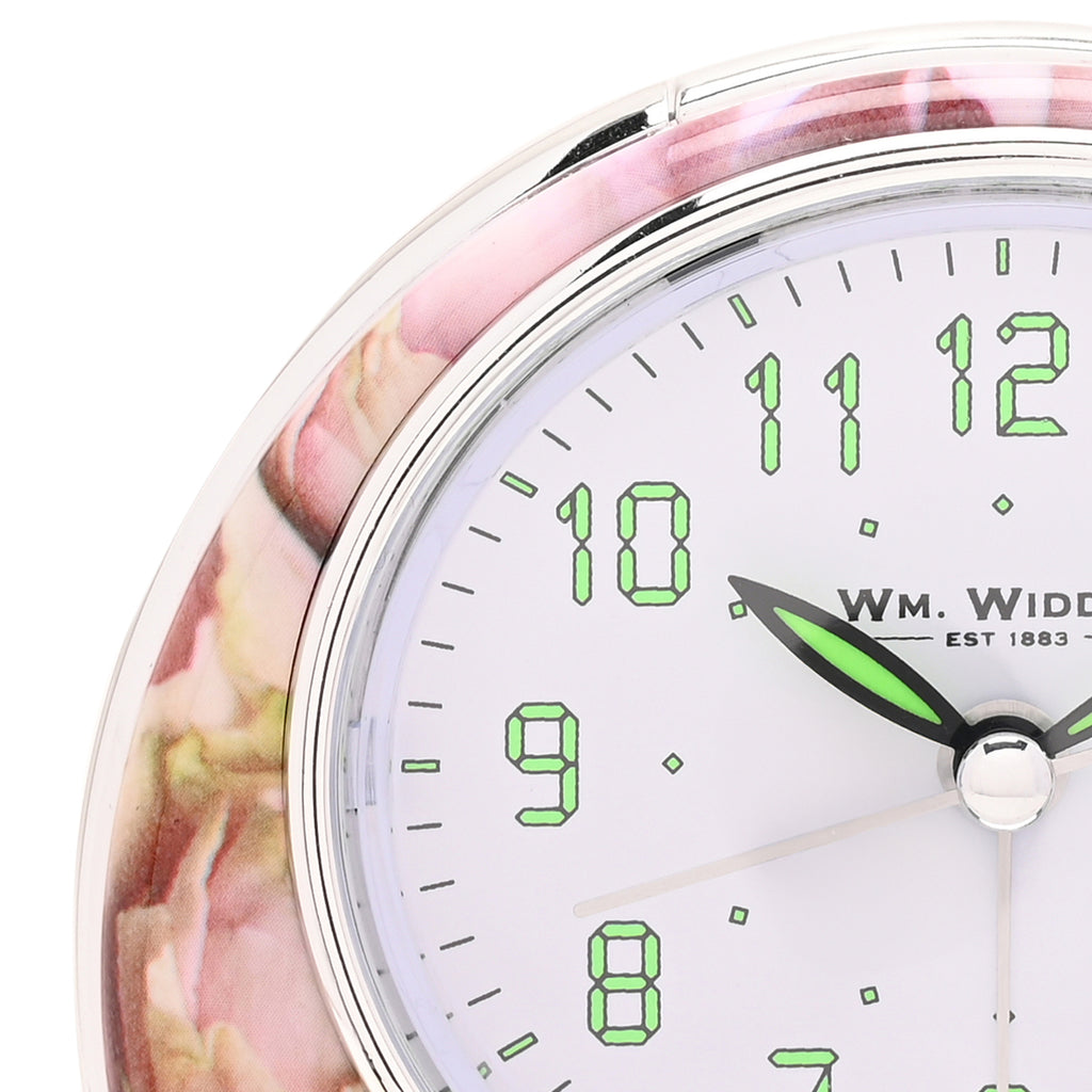 Quartz Alarm Clock - Pink Rose Design L/S/C