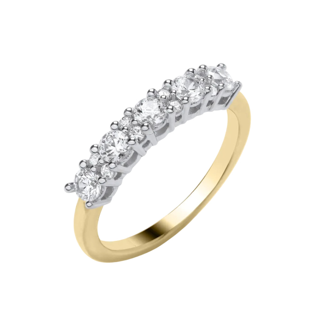 18ct Yellow Gold 5‑Stone Natural Diamond Ring