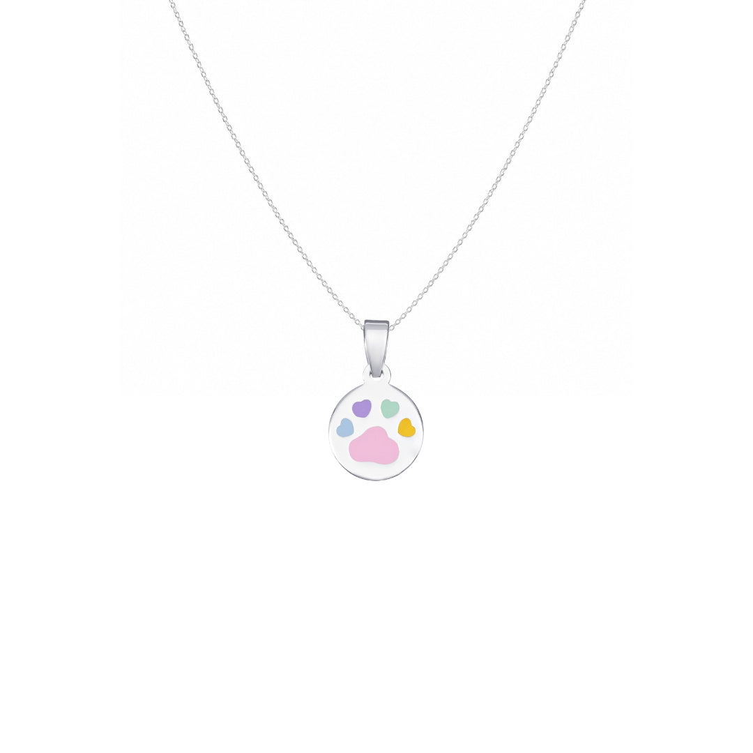 Children's Paw Print Pendant Necklace