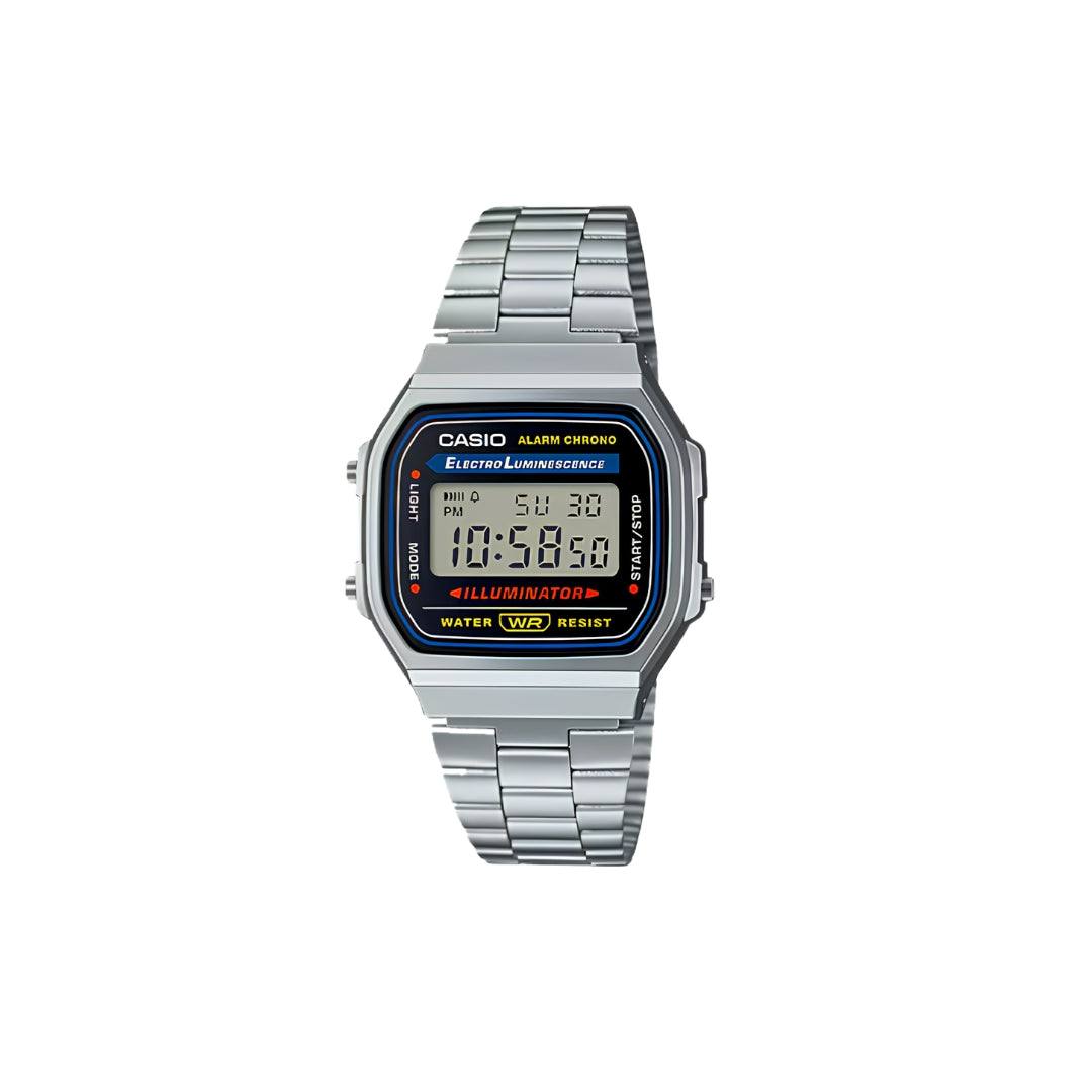 Casio Vintage Illuminator – Stainless Steel Bracelet with Retro Digital Display