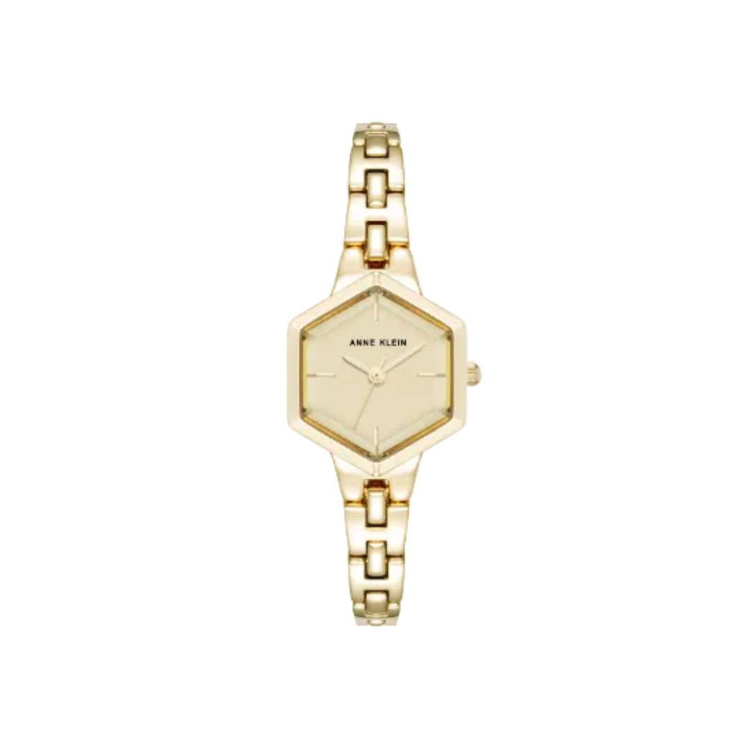Anne Klein Gold Tone Hexagon Watch