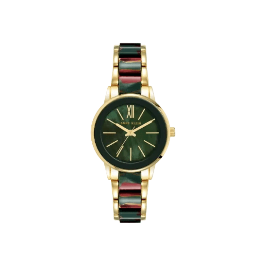 Anne Klein Gold Tone Green Dial Watch