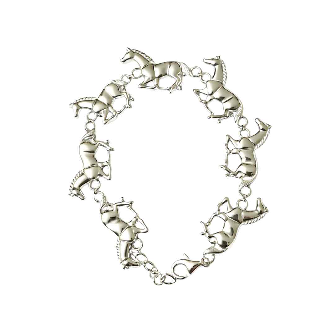 Sterling Silver Horse Bracelet – Linked Running Horse Design