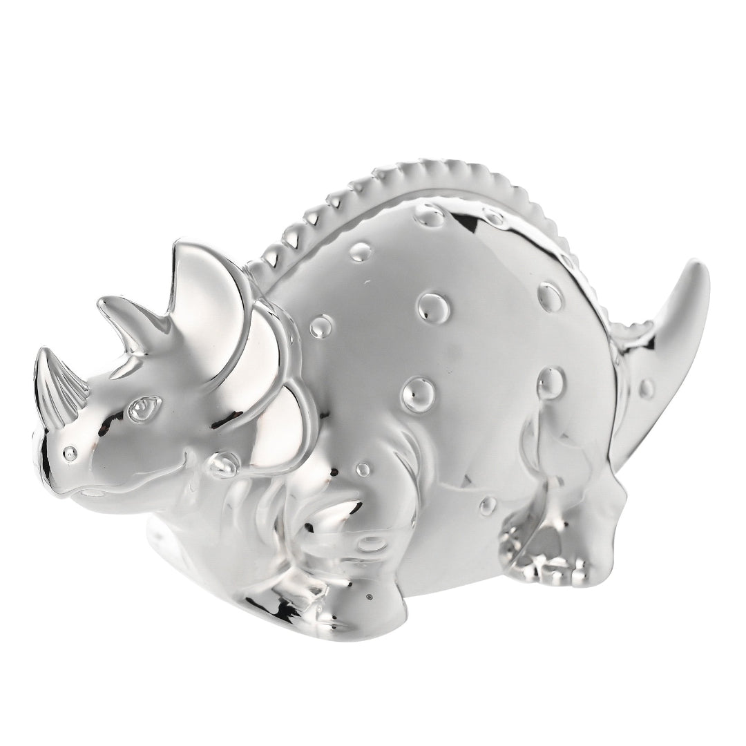 Silver Plated Dinosaur Money Box