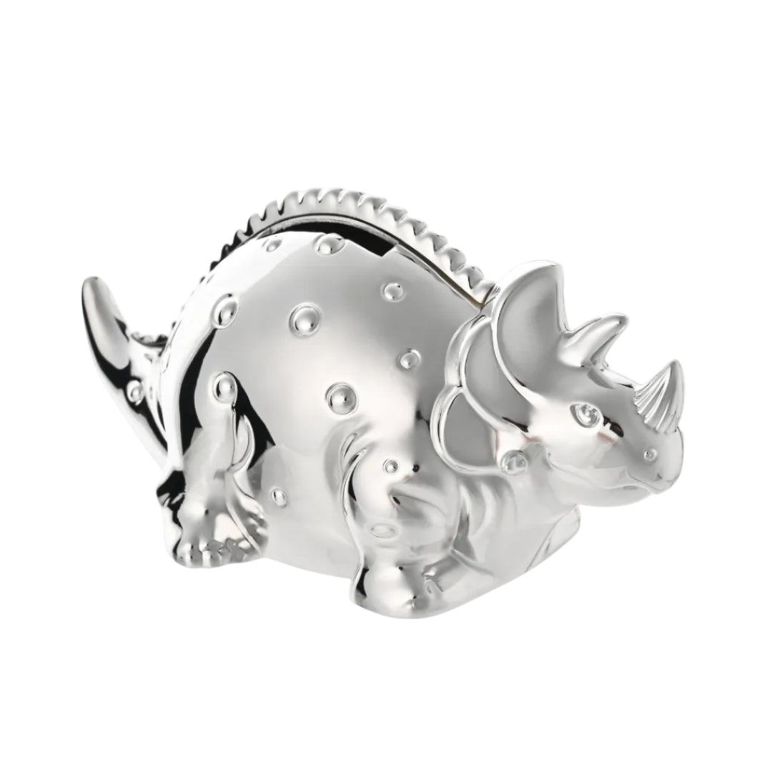 Silver Plated Dinosaur Money Box