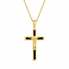 9ct Yellow Gold Onyx Crucifix Pendant