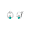 Sterling Silver December Birthstone Claddagh Earrings