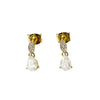 Clear CZ Drop Stud Earrings – 9ct Yellow Gold