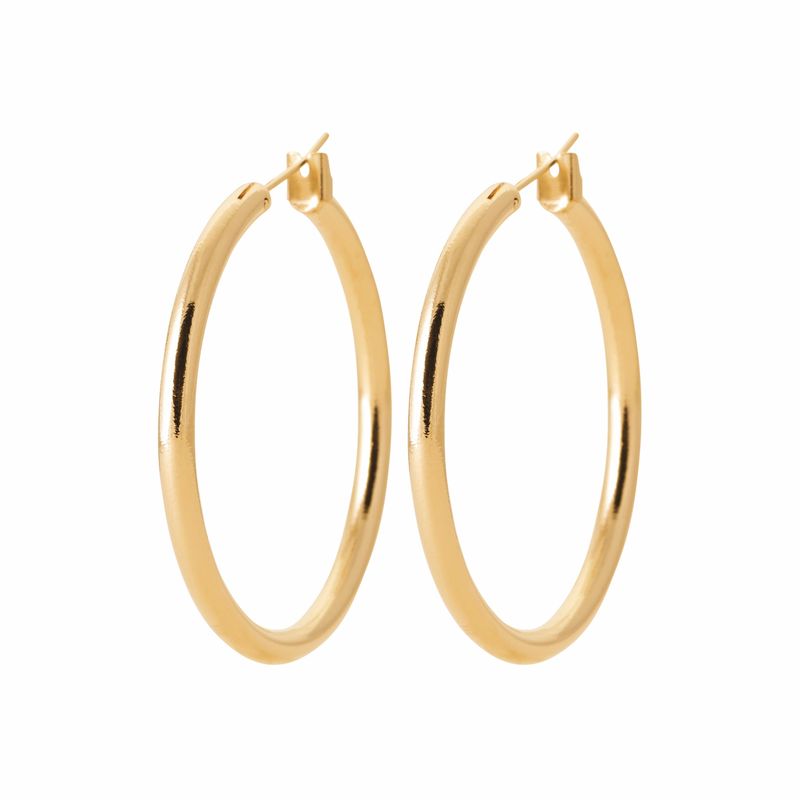  Gold Burren "Jaylin" Hoop Earrings L on white background