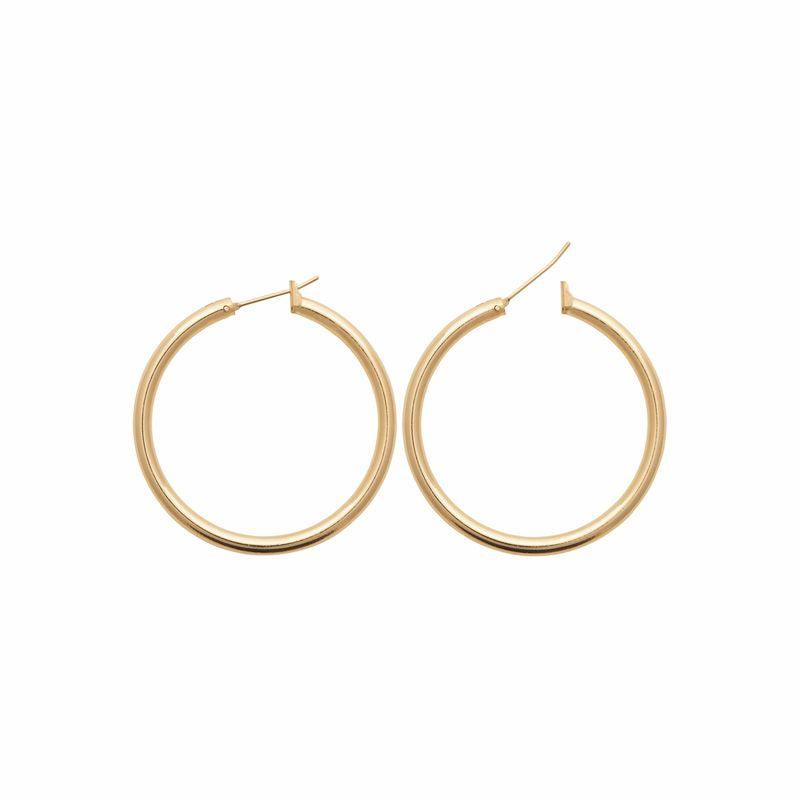  Gold Burren "Jaylin" Hoop Earrings L side on white background