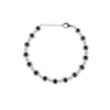 Sterling Silver Floral Bracelet – Sapphire Blue CZ Accents