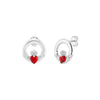 Sterling Silver January Birthstone Claddagh Earrings
