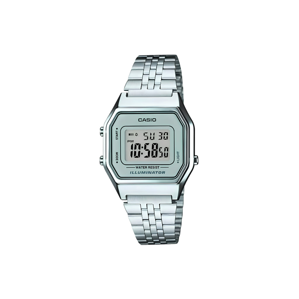 Casio Vintage Illuminator – Stainless Steel Bracelet with Digital Display