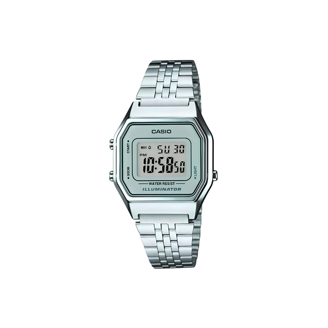Casio Vintage Illuminator – Stainless Steel Bracelet with Digital Display
