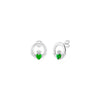 Sterling Silver May Birthstone Claddagh Earrings