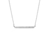 Sterling Silver Bar Necklace – CZ Pavé Detail