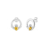 Sterling Silver November Birthstone Claddagh Earrings
