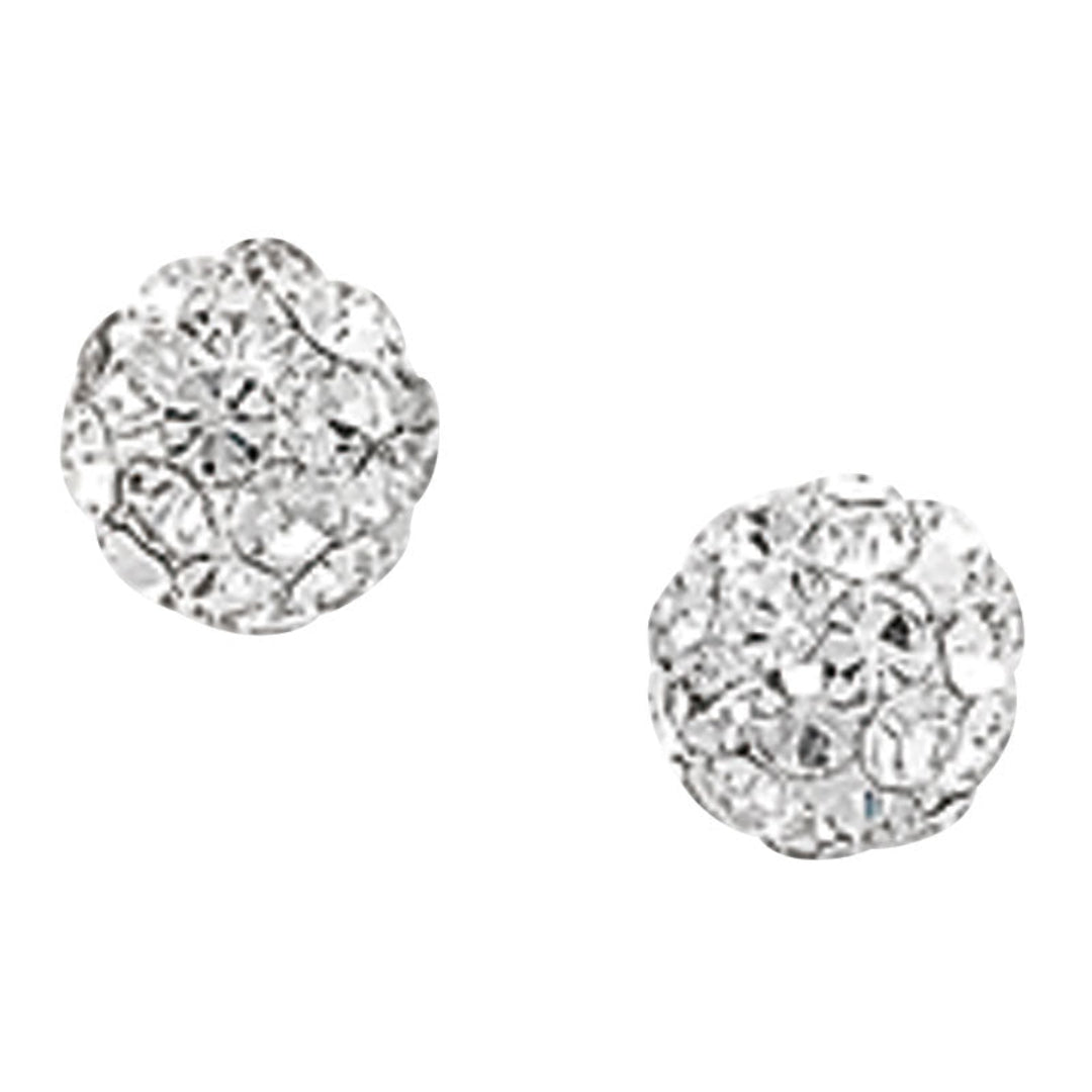 Crystal Cluster Stud Earrings – Sterling Silver