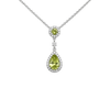 Yellow Stone Halo Drop Pendant - Sterling Silver