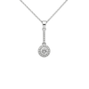 CZ Halo Drop Pendant - Sterling Silver