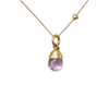 Gold-Plated Amethyst Drop Pendant - Sterling Silver