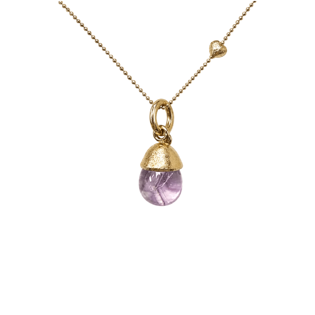 Gold-Plated Amethyst Drop Pendant - Sterling Silver