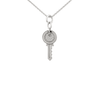 Key & CZ Disc Pendant - Sterling Silver
