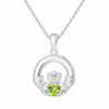Sterling Silver August Birthstone Claddagh Pendant