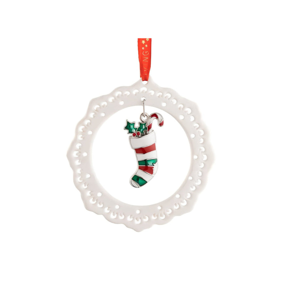 Belleek stocking  Decoration