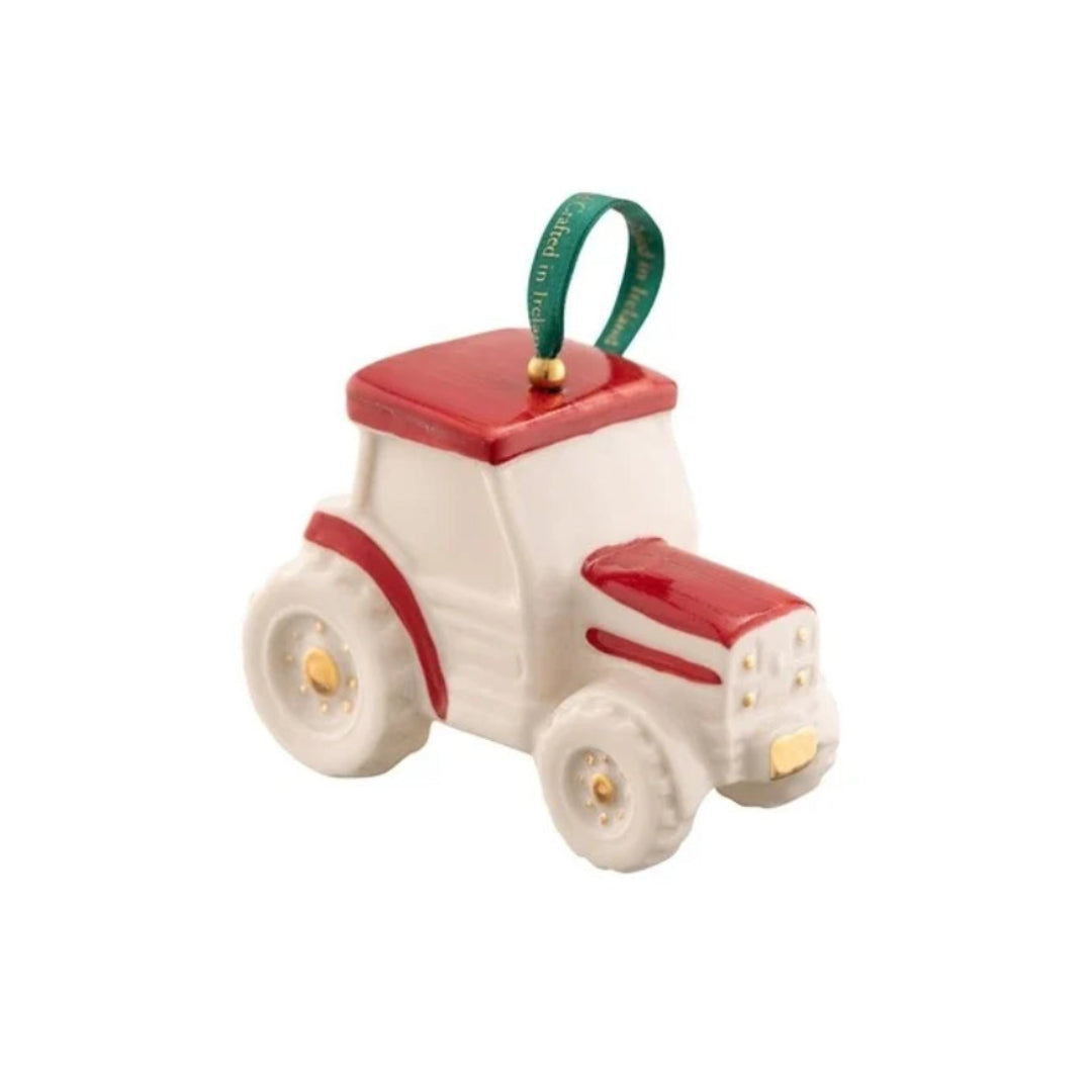 Belleek Red Tractor Ornament