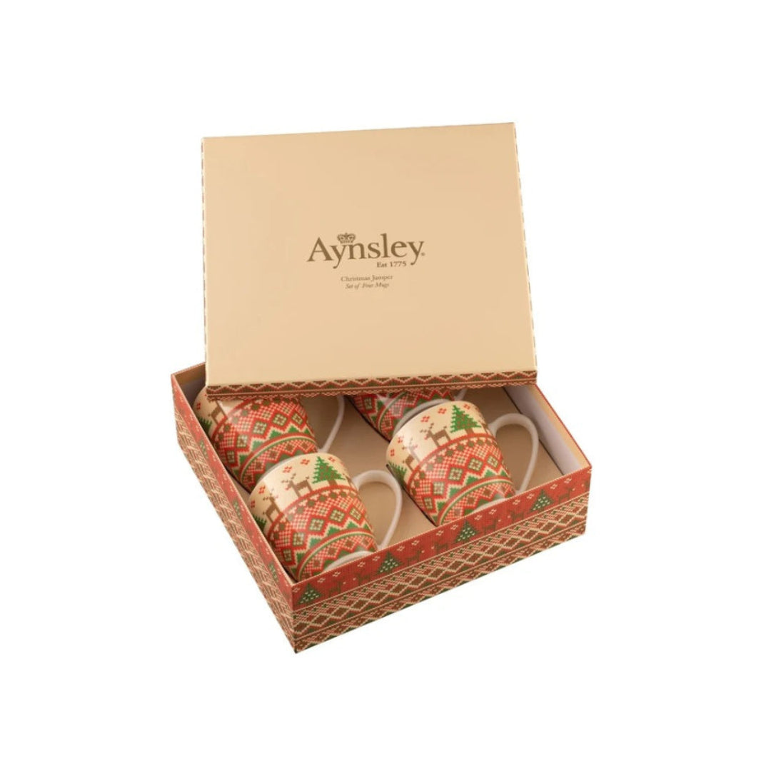Aynsley Christmas set of 4mugs