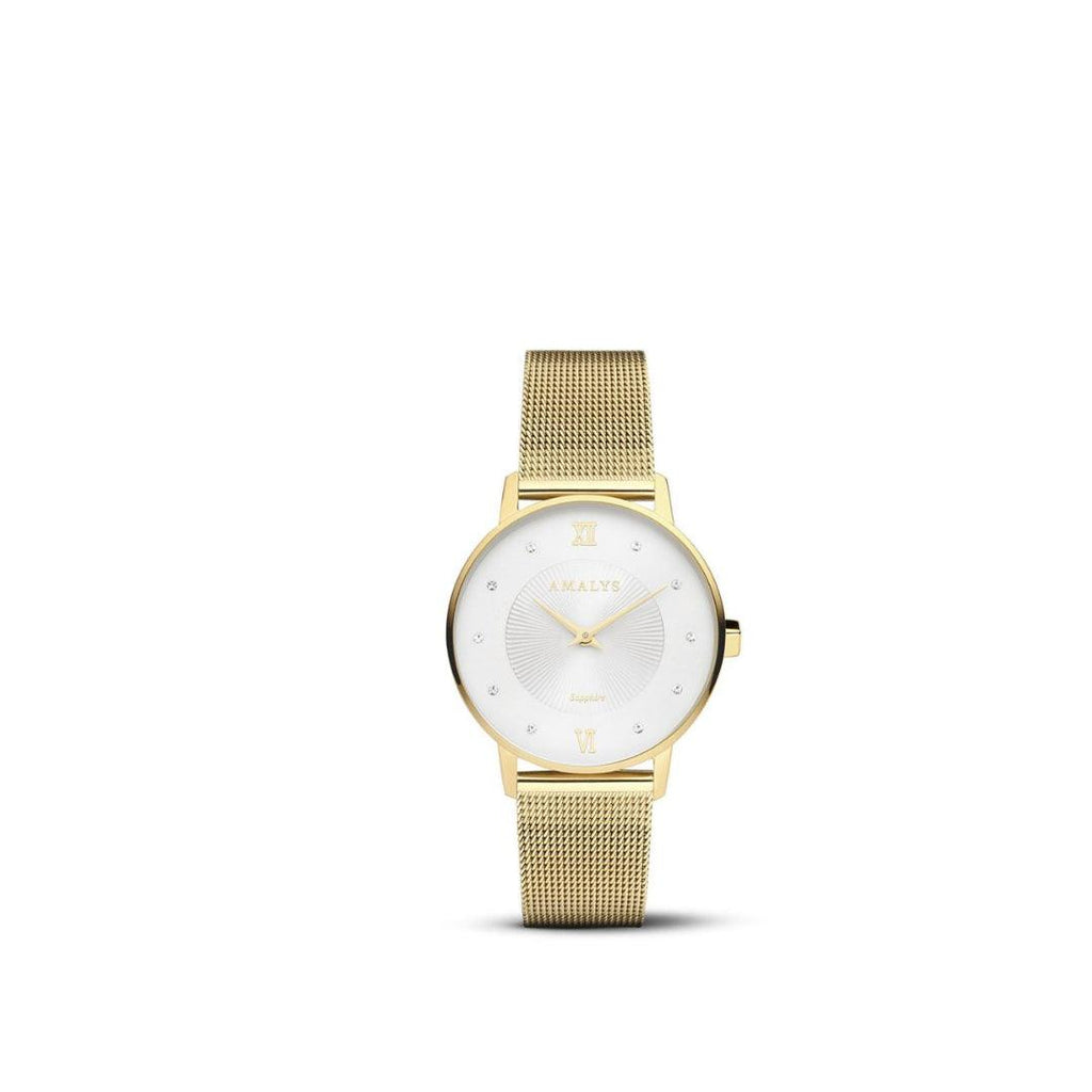 Amalys Billie Gold Watch – White Dial with Stainless Steel Case