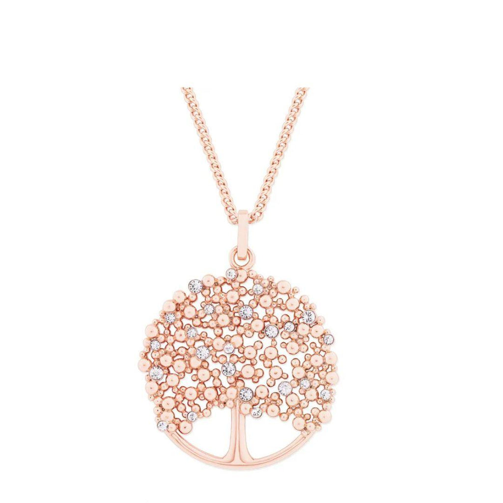 Rose Gold Tree of Life Pendant with Sparkling CZ Accents
