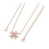 North Star Crystal Pendant Necklace - Rose Gold