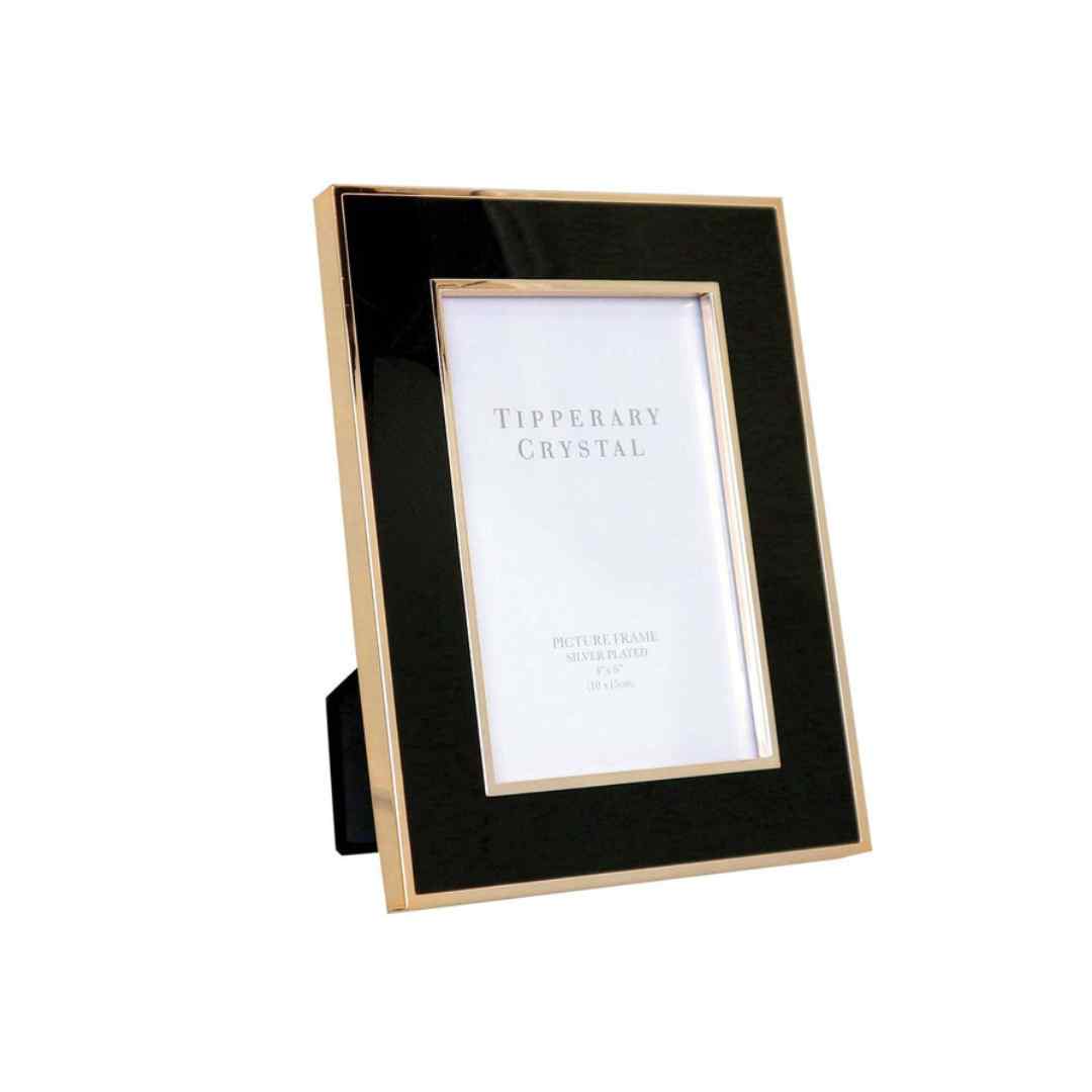 Tipperary Crystal Black Enamel Frame -  4'' X 6''