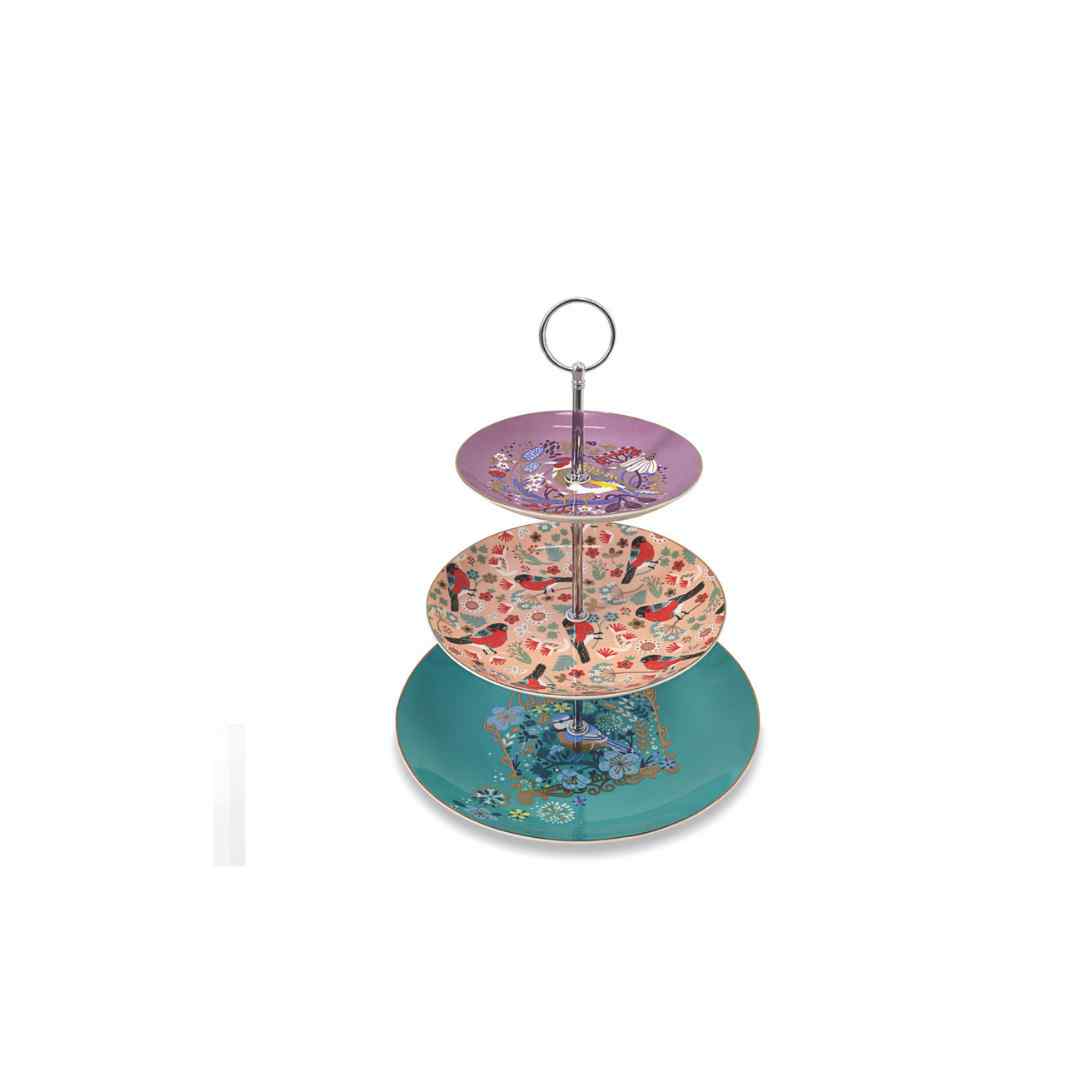 Birdy by Tipperary Crystal – 3‑Tier Cake Stand