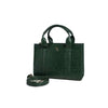 Galway – Medium Tote in Forest Green Croc Detail